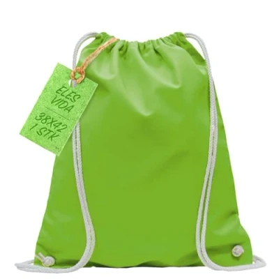 Afbeelding van katoenen sporttas 1 stuk 38 x 42 cm rugzak stoffen tas tas, jute OEKO TEX® geteste dames &amp; heren, kinder gymtas om in lichtgroen te schilderen