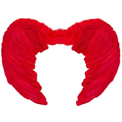 Afbeelding van Engelenvleugels Cupido Verenvleugels Duivelsvleugels als accessoire voor dameskostuum Halloween Carnaval Mottoparty (Rood)
