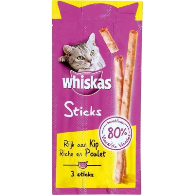 Afbeelding van Whiskas Sticks Kip Kattensnack 40 g.
