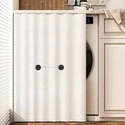Afbeelding van Cammeciso wasmachine, gordijnen voor kasten, gordijnen, schoenenkasten, planken, hangende schaduw, stofdicht, waterdicht, badkamer