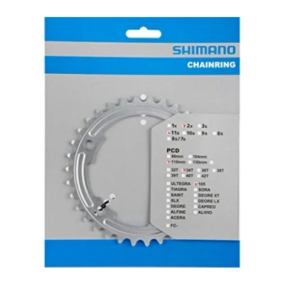 Afbeelding van Shimano Kettingblad 105 11V 34T Y1PH34010 FC 5800 zilver