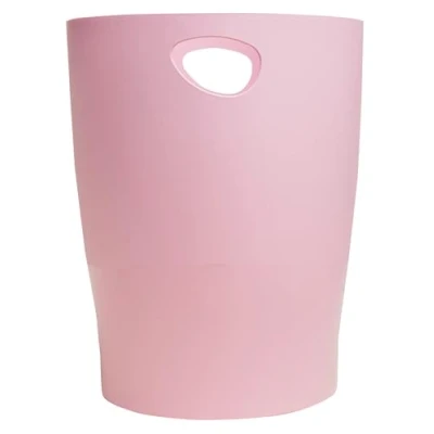 Afbeelding van EXACOMPTA 1 prullenbak met ECOBIN Autentik handgrepen Grote inhoud 15 liter Afmetingen 26,3 x 33,5 cm Voor kantoor of thuis Roze Candy