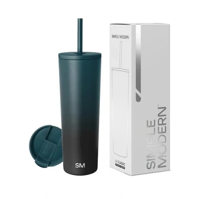 Afbeelding van Simple Modern Geïsoleerde beker met deksel en rietje Iced Coffee Cup Herbruikbare roestvrijstalen waterfles reismok Geschenken voor Vrouwen Mannen Haar Hem Klassieke Collectie 830ml
