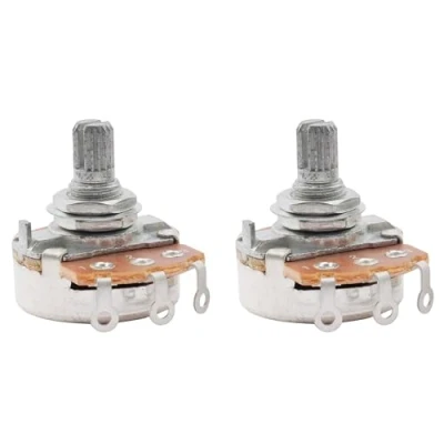 Afbeelding van Musiclily Metrisch 15mm B250k Pot Split Shaft Lineaire Potmeter voor Elektrische Gitaar en Basgitaar(2 Stuks)