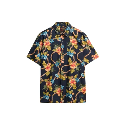 Afbeelding van Superdry Hawaiian Printed Overhemd, Heren, Maat: Large, Tropical chain navy