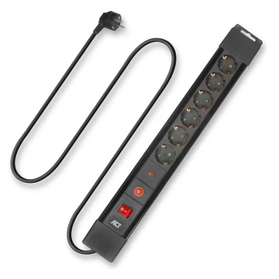 Afbeelding van ACT AC2450 Stekkerdoos 6 Sockets Aan/Uit Overspanningsbeveiliging