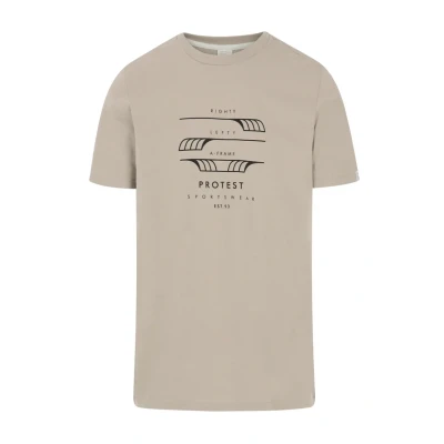 Afbeelding van Protest Prtrimble Tshirt print, Heren, Maat: Large, Bamboobeige