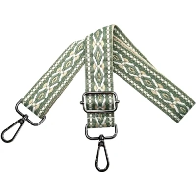 Afbeelding van Verstelbare schouderriem voor dames, draagriem, tassenriem om te wisselen, tasriem breed 3,8 cm, met zwarte karabijnhaak, schoudertas, handtassen, lichtgroen, N40