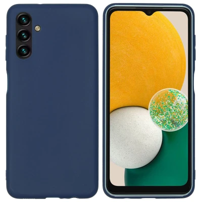 Afbeelding van Samsung Galaxy A13 (5G) Hoesje Siliconen en TPU (zacht) iMoshion Softcase/Backcover Donkerblauw Telefoonhoesje
