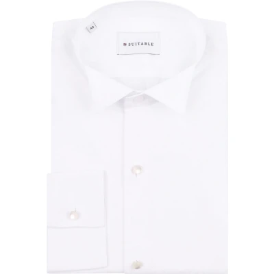 Afbeelding van Rok Shirt Wit maat 40 Heren met Regular fit Pasvorm Polyester Suitable Herenkleding
