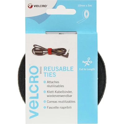 Afbeelding van VELCRO® VEL EC60253 Klittenband kabelbinder Om te bundelen Haak en lusdeel (l x b) 5000 mm 10 Zwart 5 m