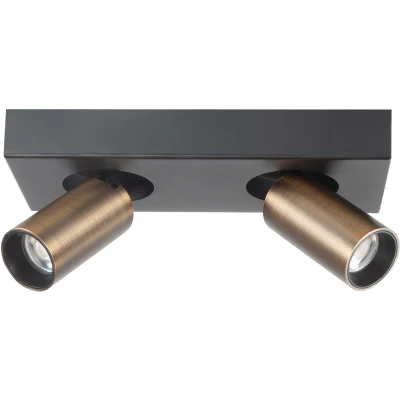 Afbeelding van Highlight SpotEliano 2 lichts zwart met koper brons S7481.32