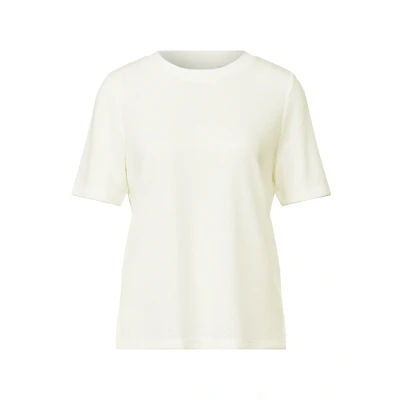 Afbeelding van Street One Studio Stricklook Tshirt basic, Dames, Maat: 34, Weiß