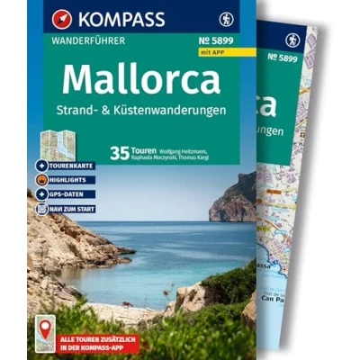 Afbeelding van KOMPASS Wanderführer Mallorca Strand und Küstenwanderungen, 35 Touren mit Extra Tourenkarte: GPS Daten in der App: 5899
