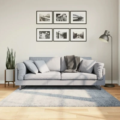 Afbeelding van Vloerkleed shaggy hoogpolig modern 160x160 cm blauw