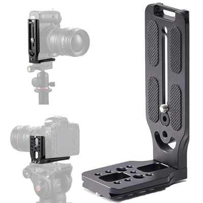 Afbeelding van Aitteel DSLR Camera L Beugel Verticale Horizontale Schakeling Statief Snelontgrendelingsplaat Compatibel met Canon Nikon Sony DJI Osmo Ronin Zhiyun Monopod