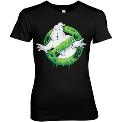 Afbeelding van Ghostbusters Dames Tshirt S Slime Logo Zwart