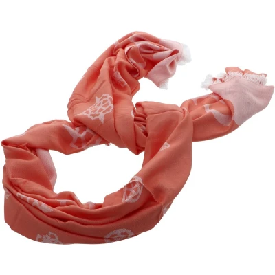 Afbeelding van GUESS Sjaal Loralee Scarf 80X190 Coral Koraalrood