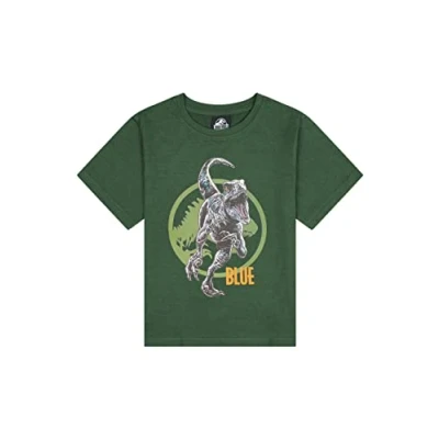 Afbeelding van Jurassic World DINO Tshirt print voor kinderen, Maat: 140, Dunkelgrün