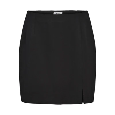 Afbeelding van OBJECT mini rok OBJLISA van gerecycled polyester zwart