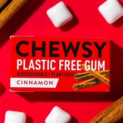 Afbeelding van Chewsy Cinnamon Natuurlijke en plasticvrije kauwgom Suikervrij aspartaamvrij 100% Xylitol tandvriendelijk Veganistisch 15 gram (Pak van 12, 120 stuks)