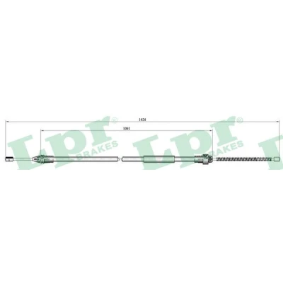 Afbeelding van LPR C0687B Handremkabel 1080, 1400mm Trommelrem