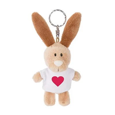 Afbeelding van NICI 44729 sleutelhanger haas met T shirt hart symbool 10cm, beige