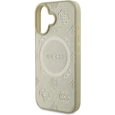 Afbeelding van GUESS, Backcover Geschikt voor Apple iPhone 16 Bestendig MagSafe, Goud