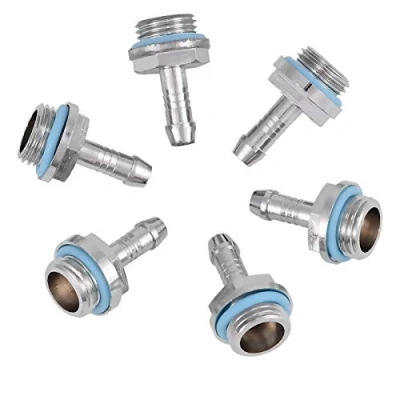 Afbeelding van Richer R Waterkoeling Fitting, 6 STKS G1/4 Thread Barb Connector voor 6/7.2/9/11mm Diameter Buis, Koper Materiaal