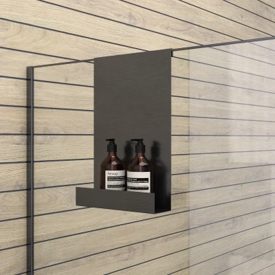 Afbeelding van Brauer gunmetal Edition doucherek hangend met glasklem geborsteld PVD