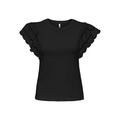 Afbeelding van ONLY top zwart broderie