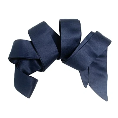 Afbeelding van Maya Deluxe Satijnen riem voor bruidsmeisjes, accessoires, bruiloft, eindexamenbal, avondriem dames, Navy Blauw, L XL