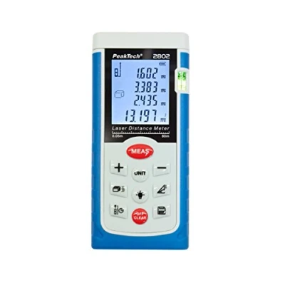 Afbeelding van Peaktech 2802 laser afstandsmeter tot 80 m berekening oppervlakte en volume