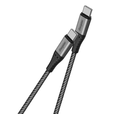 Afbeelding van Energizer C541CKBK USB C naar 100W 2m Gevlochten Nylon Kabel (Metaal)