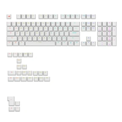 Afbeelding van Glorious Gaming GPBT Backlit Keycaps (Wit), doorschijnende legendes, geschikt voor 100%,75%,65%,60% custom mechanische toetsenborden, past op ANSI, ISO, Windows &amp; macOS Amerikaanse QWERTY indeling