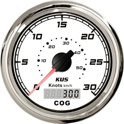 Afbeelding van KUS Elektromechanische meter snelheidsmeter kilometerteller 30 knopen voor bootjachten (85 mm, 12 V/24 V, wit)