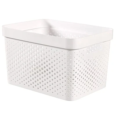 Afbeelding van Curver Infinity Recycled Dots Opbergbox 17L wit