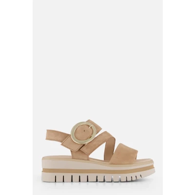 Afbeelding van Gabor Sandalen met sleehak, Dames, Maat: 37, Beige Schoenen