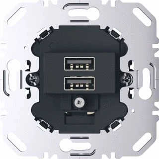 Afbeelding van HAGER USB OPLSTOPCONTACT 2V 3 A ANTR MT