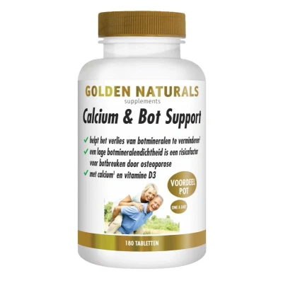 Afbeelding van Golden Naturals Calcium &amp; Bot Support 180 VCaps