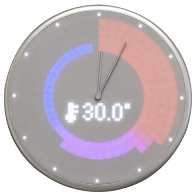 Afbeelding van NeXtime intelligente wandklok, Bluetooth gegevensoverdracht, Glance Clock, slimme klok, LED display, voor iOS en Android, zilver, 22,8 x 3 cm, GC EU SLV1