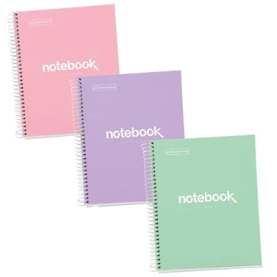 Afbeelding van Miquelrius Emotions notitieboeken, A5, 3 stuks, 80 vellen, 90 g/m², gestippeld, gelinieerd (stippen), 1 gekleurde strip, microgeperforeerde spiraal, extra stevige omslag, 2 gaten, heldere