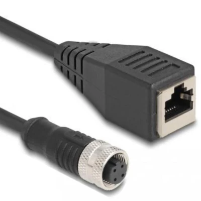 Afbeelding van Delock M12 Adapterkabel D kodiert 4 Pin Buchse zu RJ45 50 cm