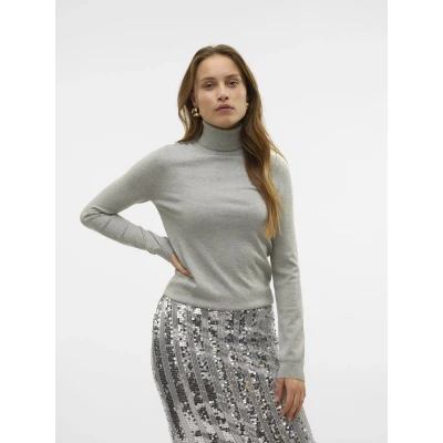 Afbeelding van Vero Moda Vmhappyshine Ls Rollneck Pullover Grey GRAU S