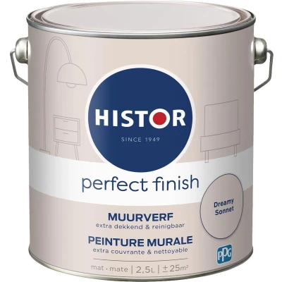 Afbeelding van histor perfect finish muurverf mat dreamy sonnet 2.5 ltr