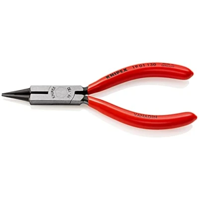 Afbeelding van Knipex Rondbuigtang met zijsnider (sieraad buigtang) zwart geatramenteerd, kunststof bekleed 130 mm (zelfbedieningskaart/blister) 19 01 SB