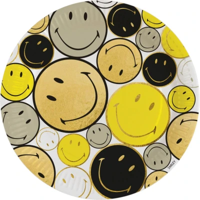 Afbeelding van Amscan 8 Borden Smiley Papier 23 cm