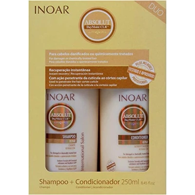 Afbeelding van INOAR PROFESSIONAL Absolut DayMoist Shampoo &amp; Conditioner Behoudt kleur en glans (8,5 oz)