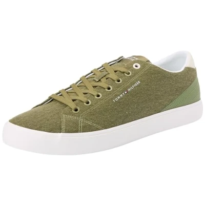 Afbeelding van Tommy Hilfiger Heren TH HI Vulc lage zomer CVS gevulkaniseerde sneaker, Mash Green, 8 UK, Groen, 42 EU