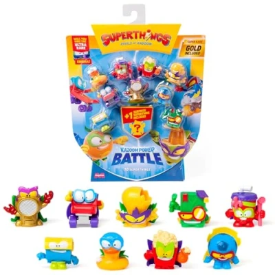 Afbeelding van Superthings KAZOOM Power Battle verpakking met 10 (bevat 1 verrassingsfiguur en gouden kapitein), 2 stuks